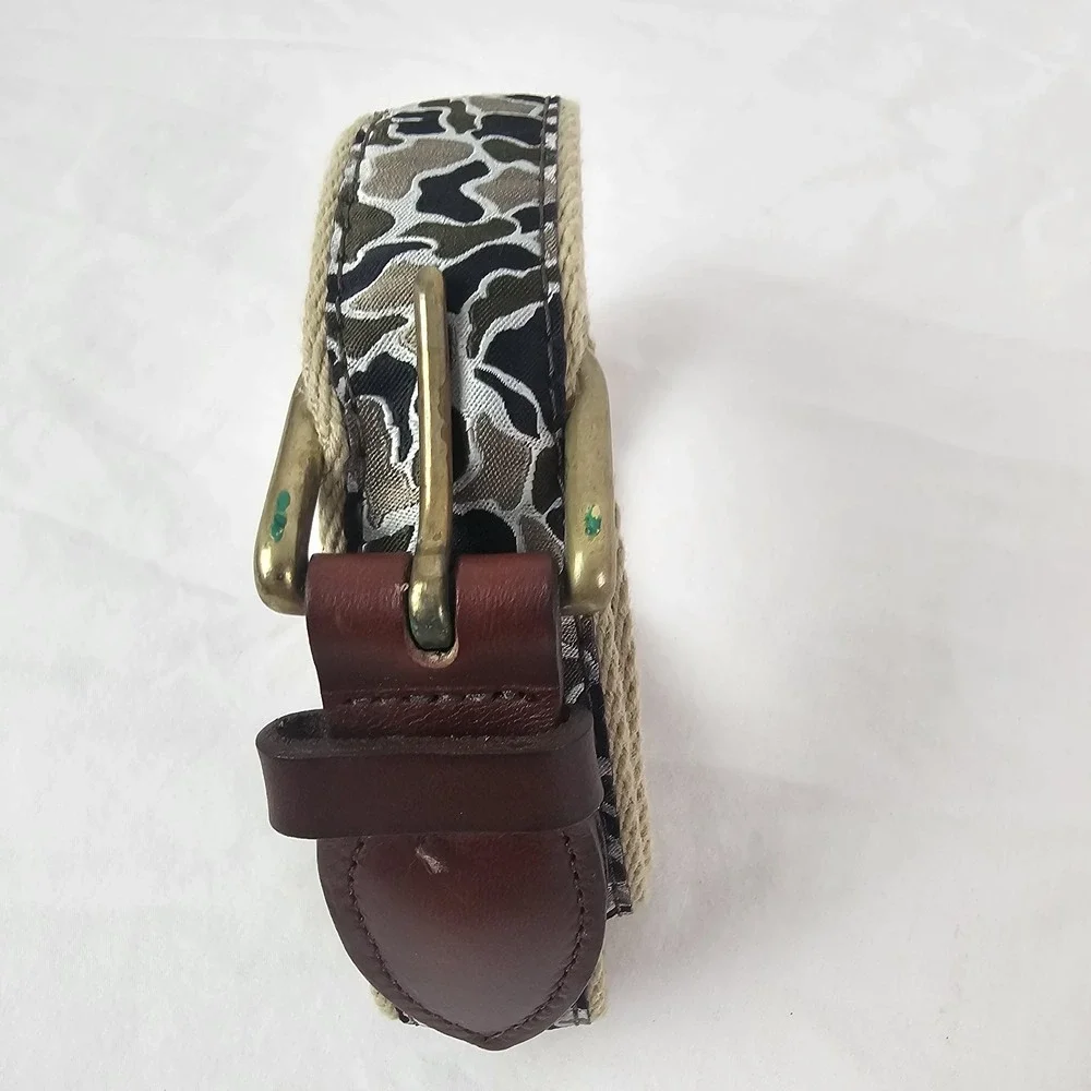 Over Under Men's Camo Hunting Belt With Gold Hardware Fits Waist 35-38